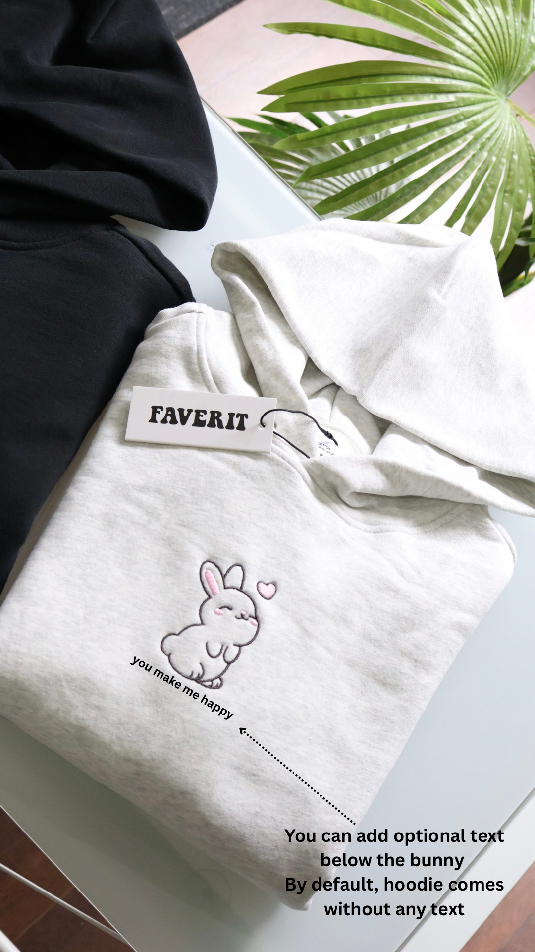 Heavyweight Premium Boxy Bunny Hoodie - Heather Grey