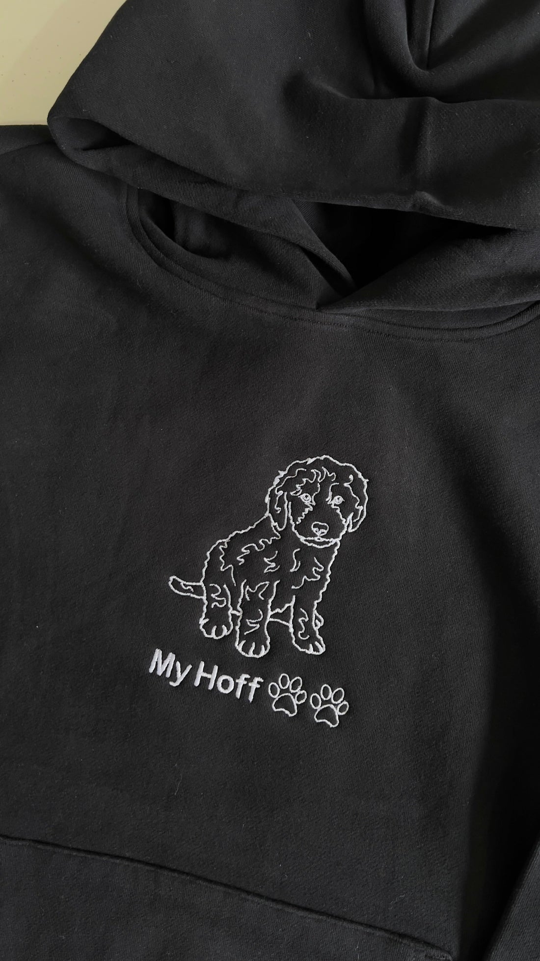 A hoodie with dog embroidered on it for a fog loved gift