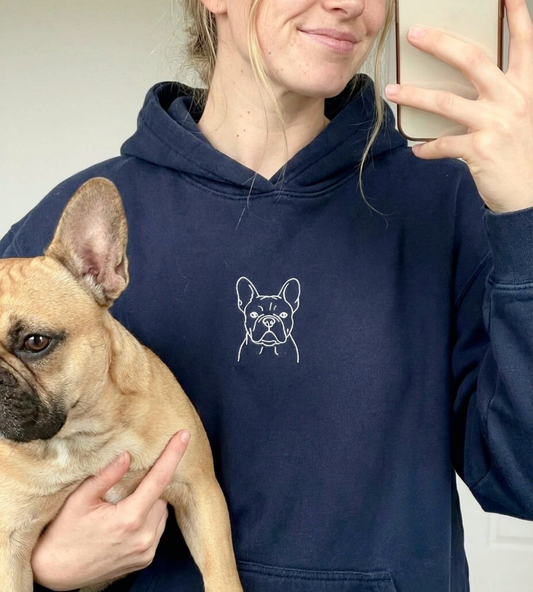 Upload pet photo for custom embroidered hoodie Australia