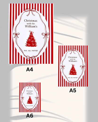 Personalised Christmas Family Print – Custom Name Holiday Wall Art (A4 / A5 / A6)