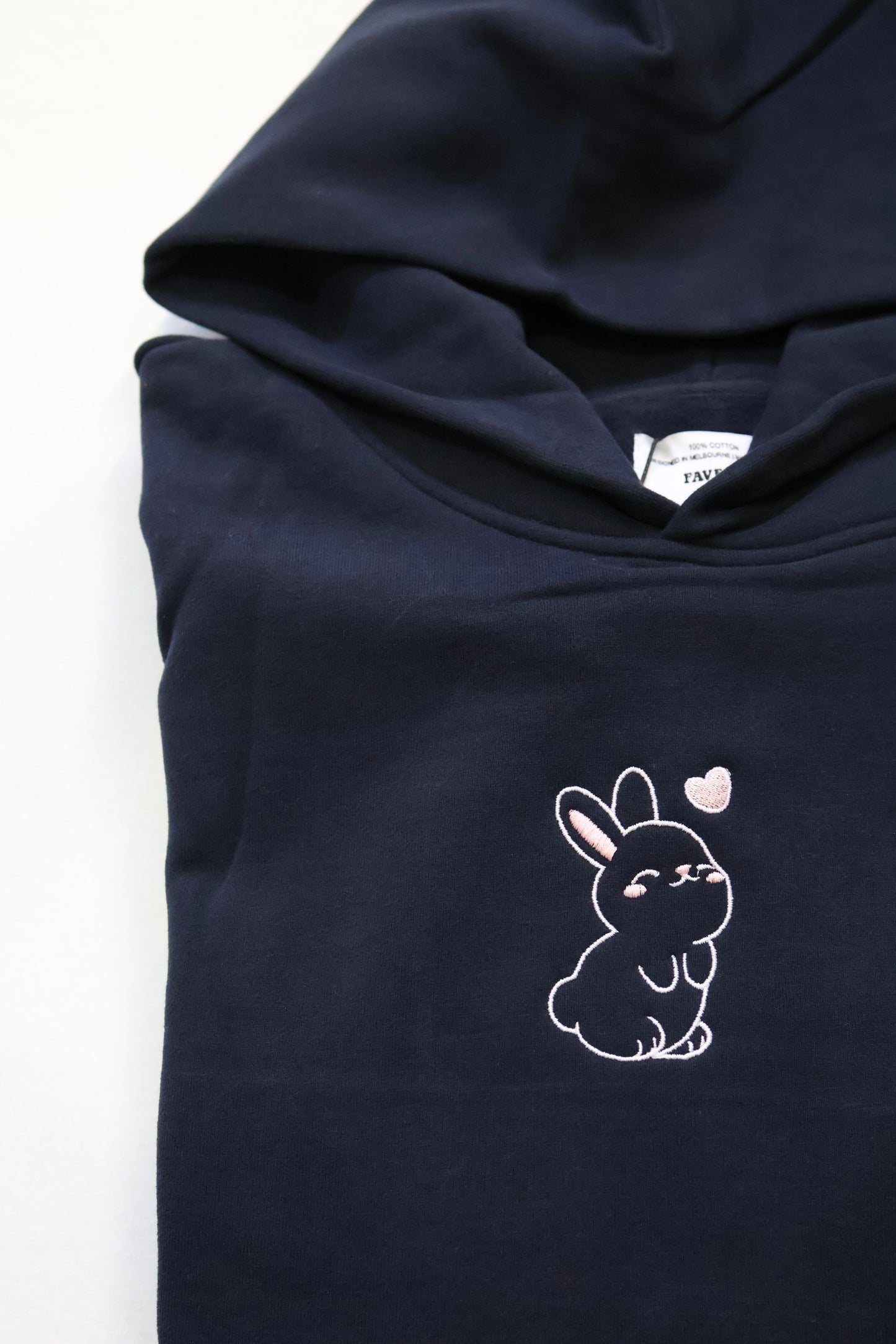 Heavyweight Premium Boxy Bunny Hoodie - Navy