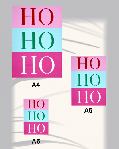 Ho Ho Ho – Colourful & Vibrant Christmas Art Print
