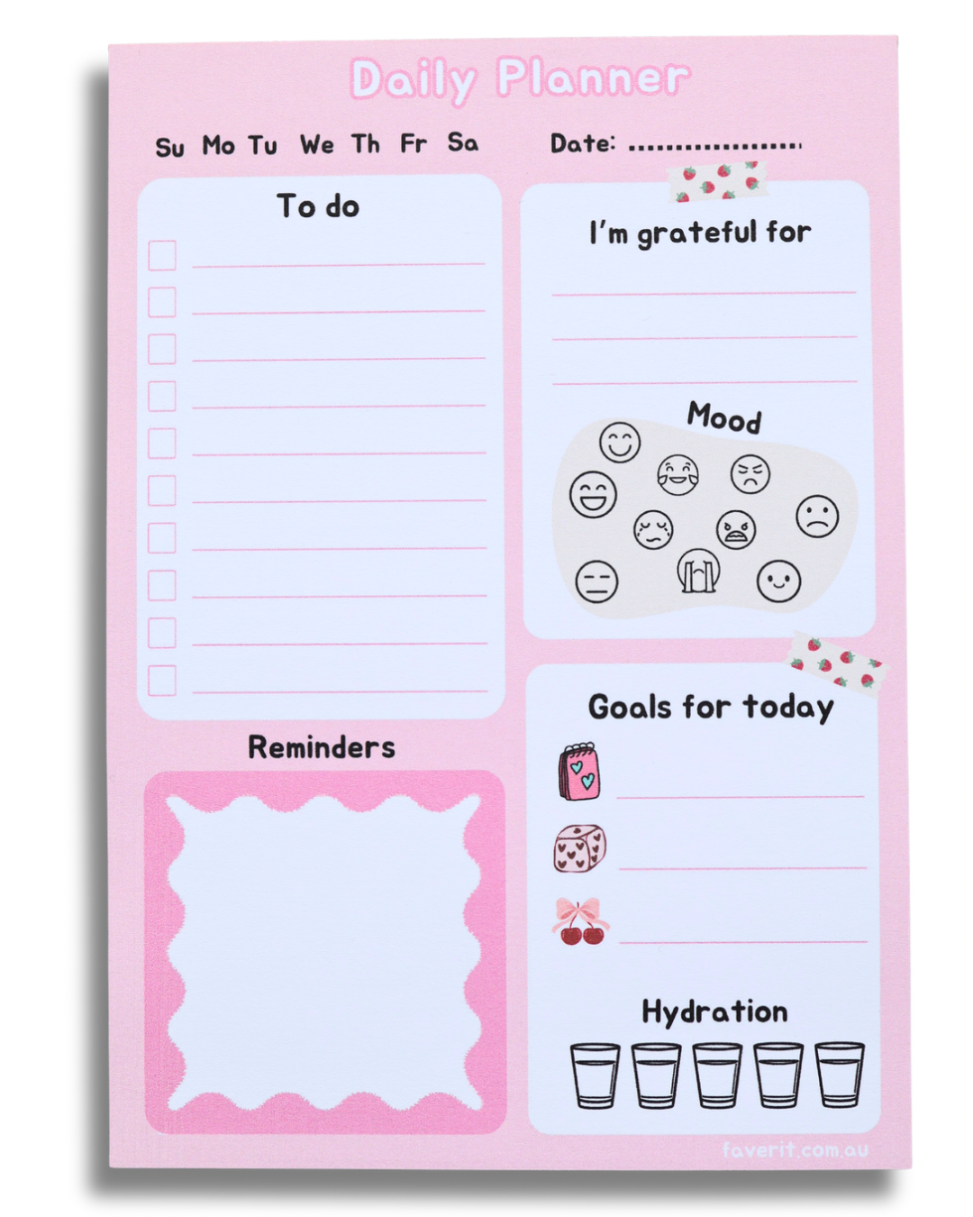 Pink Daily Planner Notepad