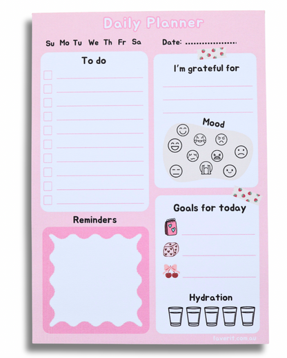 Pink Daily Planner Notepad