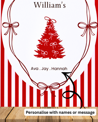 Personalised Christmas Family Print – Custom Name Holiday Wall Art (A4 / A5 / A6)