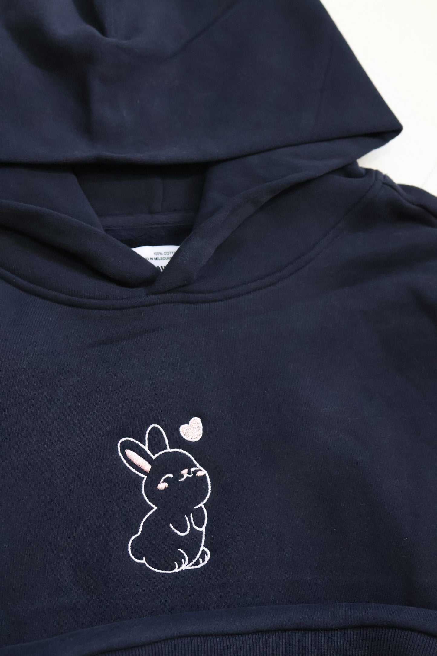 Heavyweight Premium Boxy Bunny Hoodie - Navy