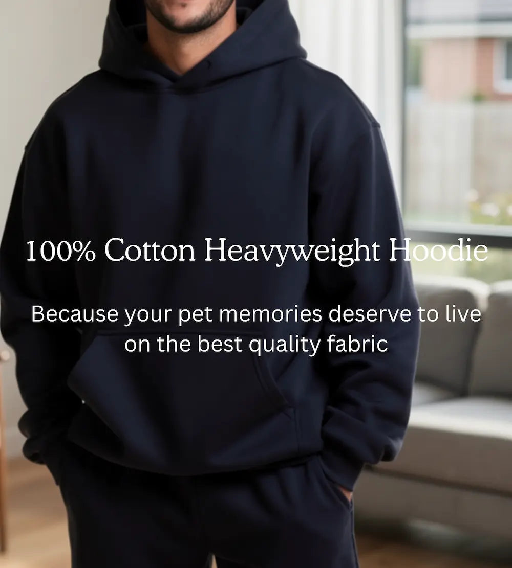 Dog embroidery hoodie Australia — custom line art pet portrait sweatshirt, personalised from photo in Melbourne