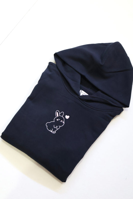 Heavyweight Premium Boxy Bunny Hoodie - Navy