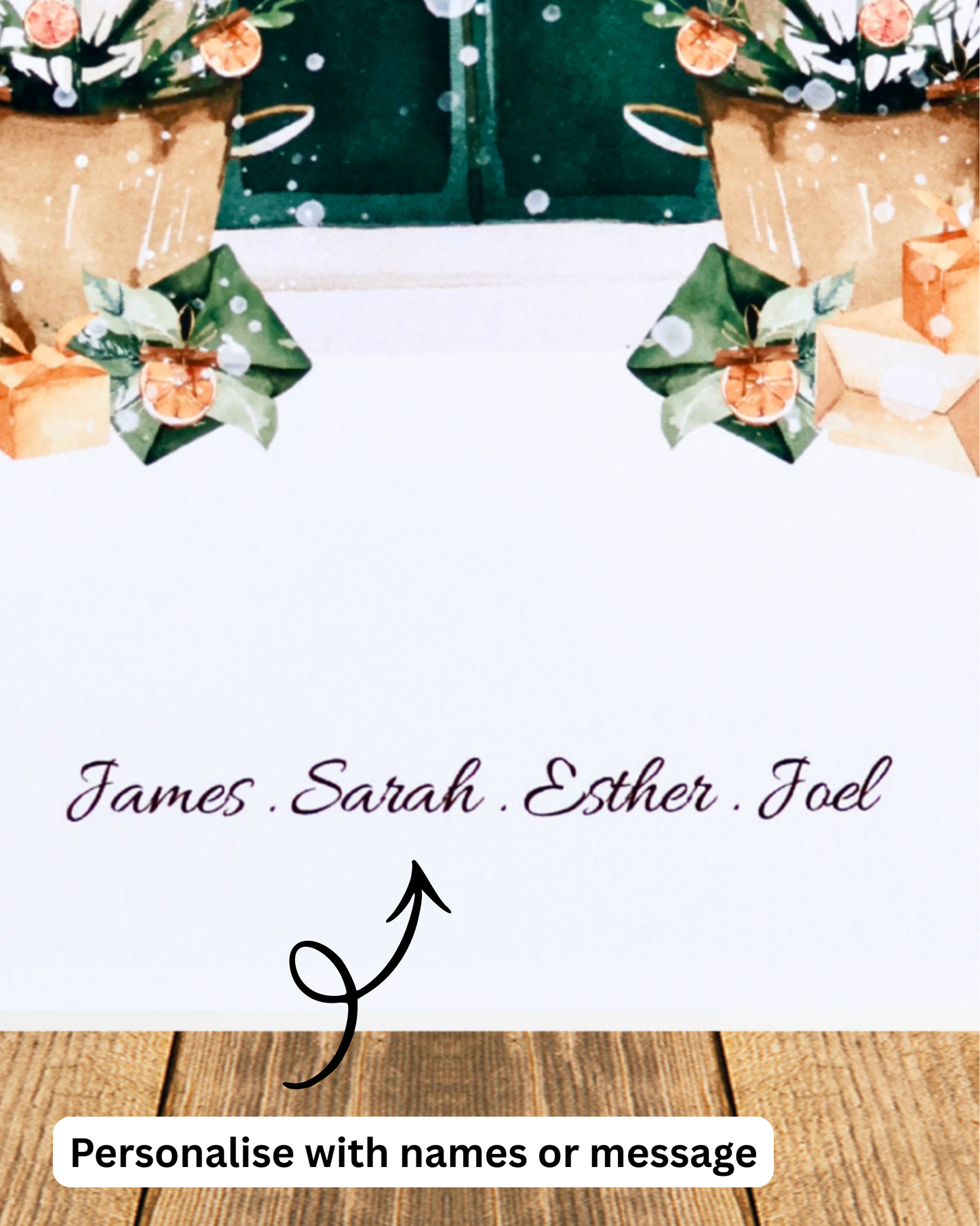 Personalised Home Christmas Print – Custom Family Names | Festive Wall Art (A4 / A5 / A6)