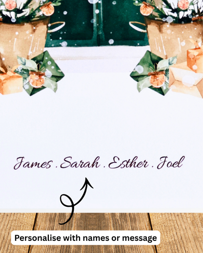 Personalised Home Christmas Print – Custom Family Names | Festive Wall Art (A4 / A5 / A6)