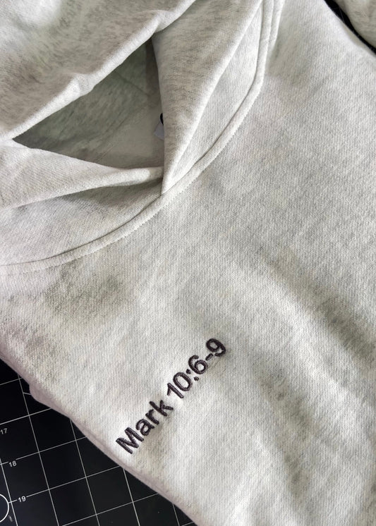 Custom text hoodie black - personalised embroidered lettering Australia