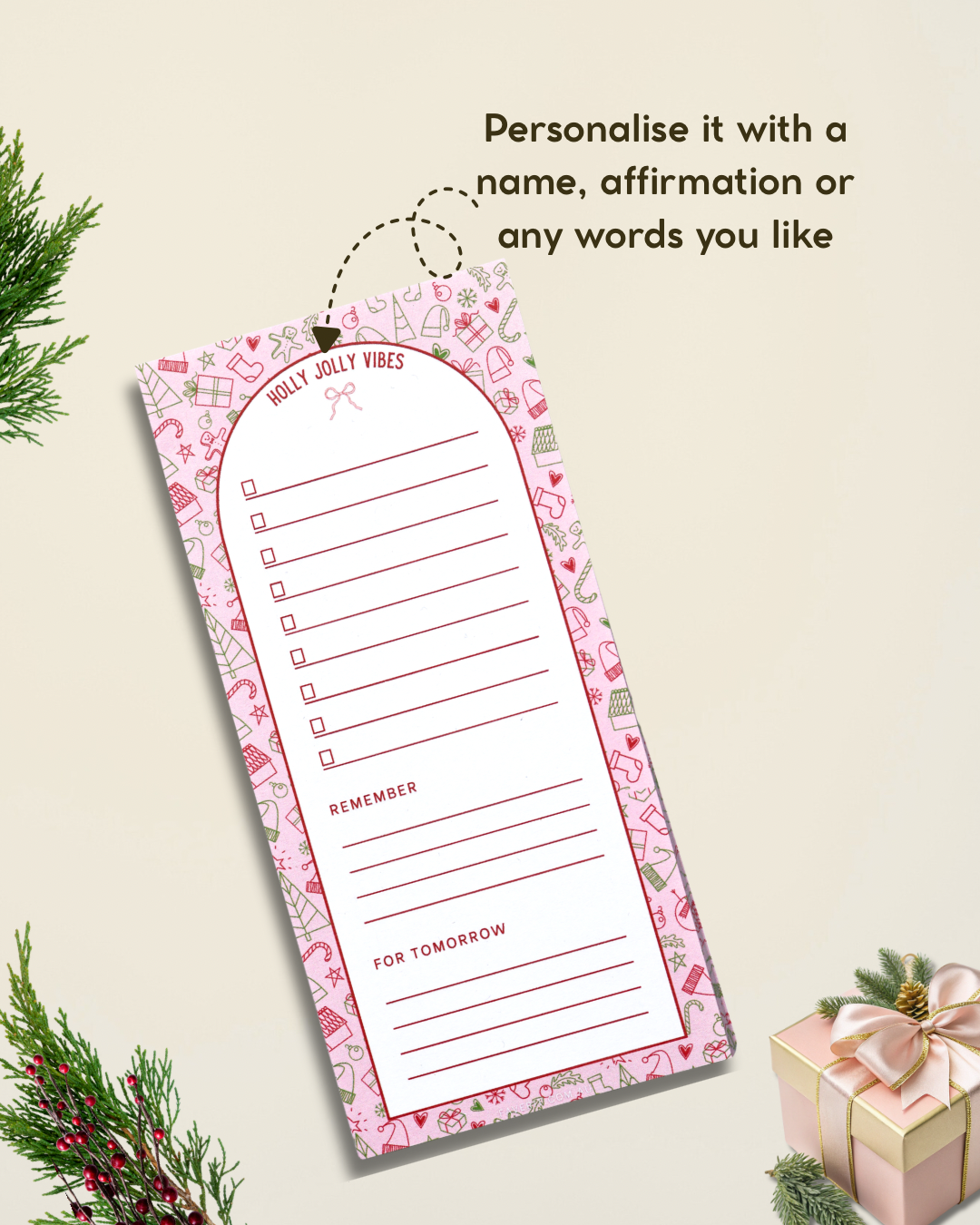 Personalized - Christmas Doodles Notepad