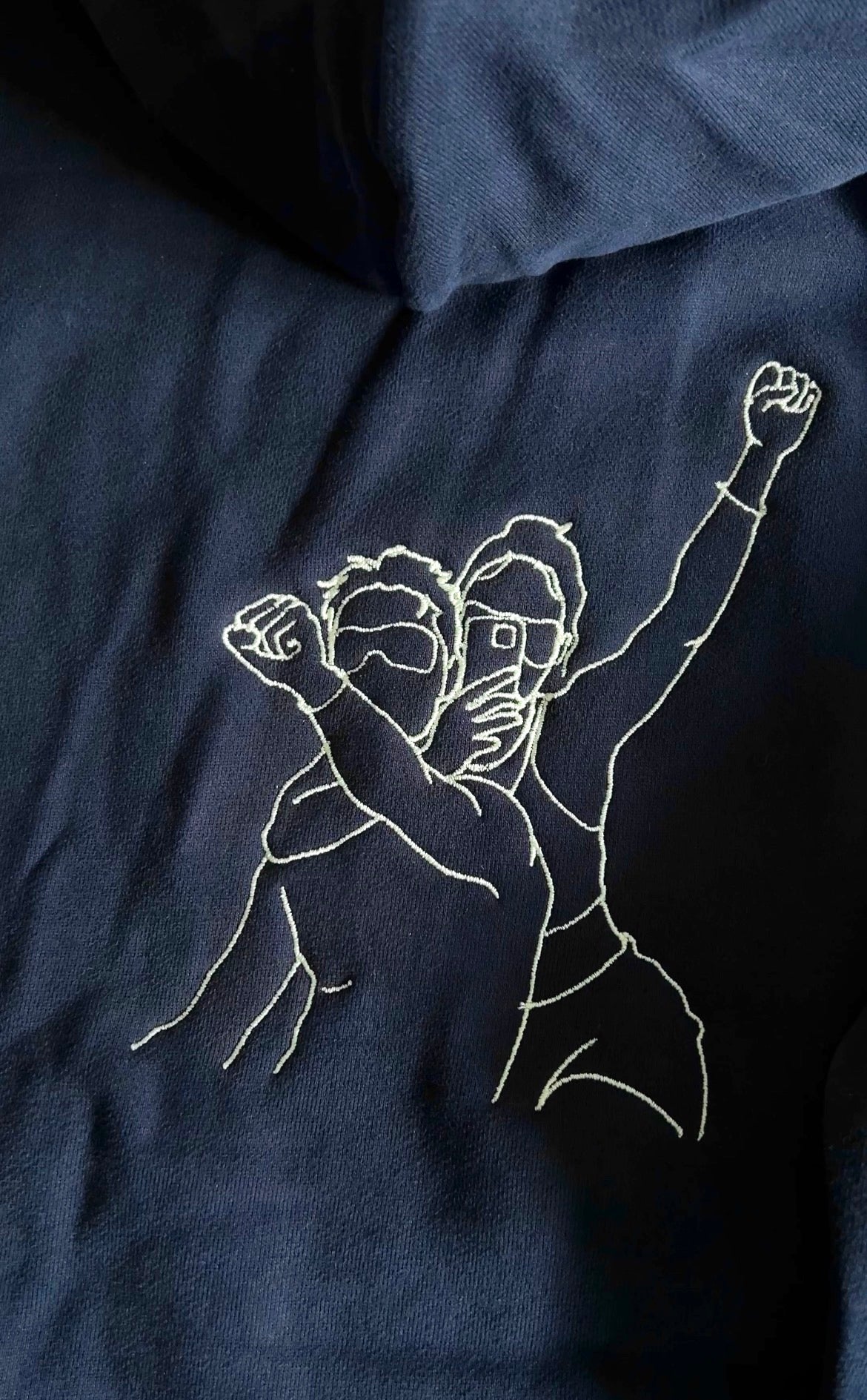 Couple embroidery on a cotton jumper in Melbourne, matching couple hoodies