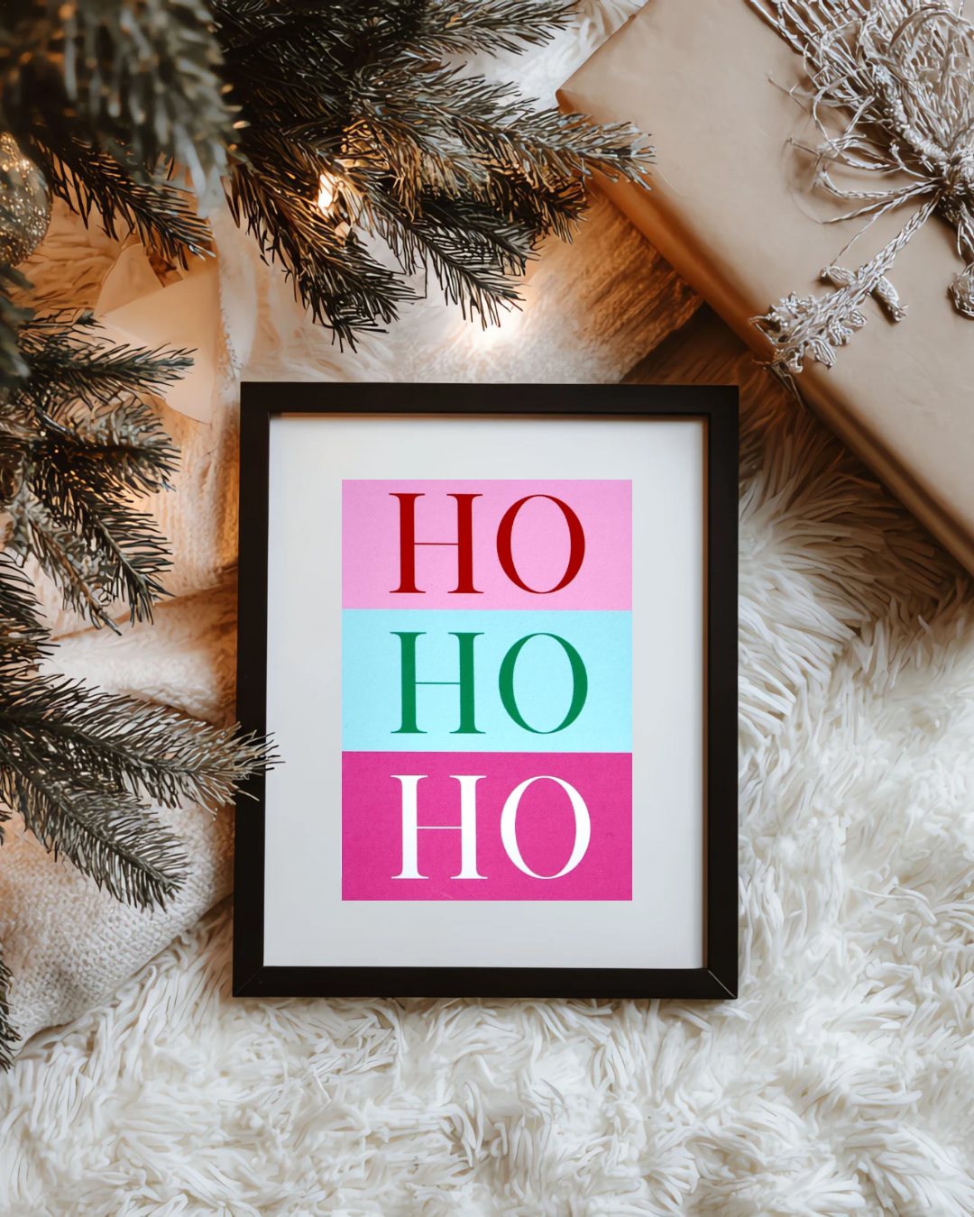 Ho Ho Ho – Colourful & Vibrant Christmas Art Print