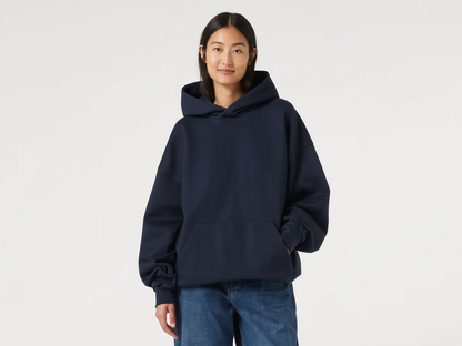 Heavyweight Premium Boxy Navy Fleece Hoodie
