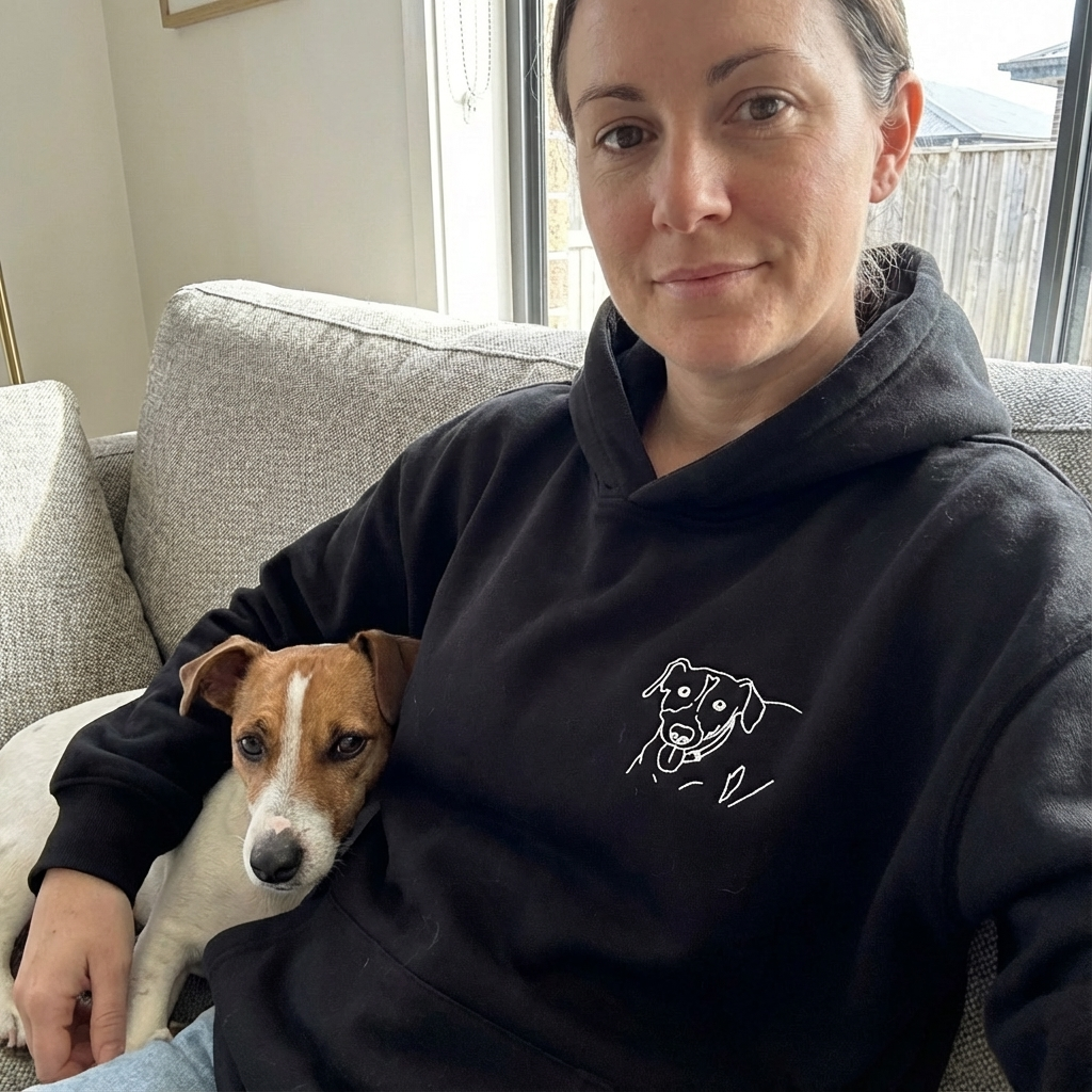 Custom Pet Embroidered Hoodie – 100% Cotton, Heavyweight & Personalised in Australia