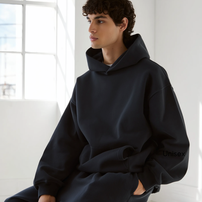Heavyweight Premium Boxy Black Fleece Hoodie