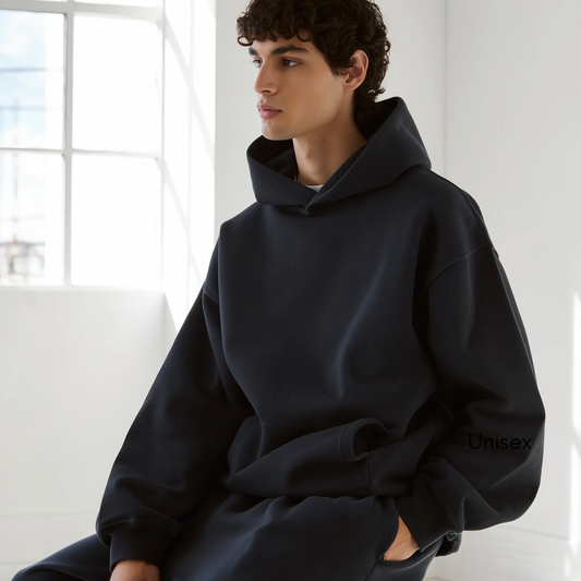 Heavyweight Premium Boxy Black Fleece Hoodie