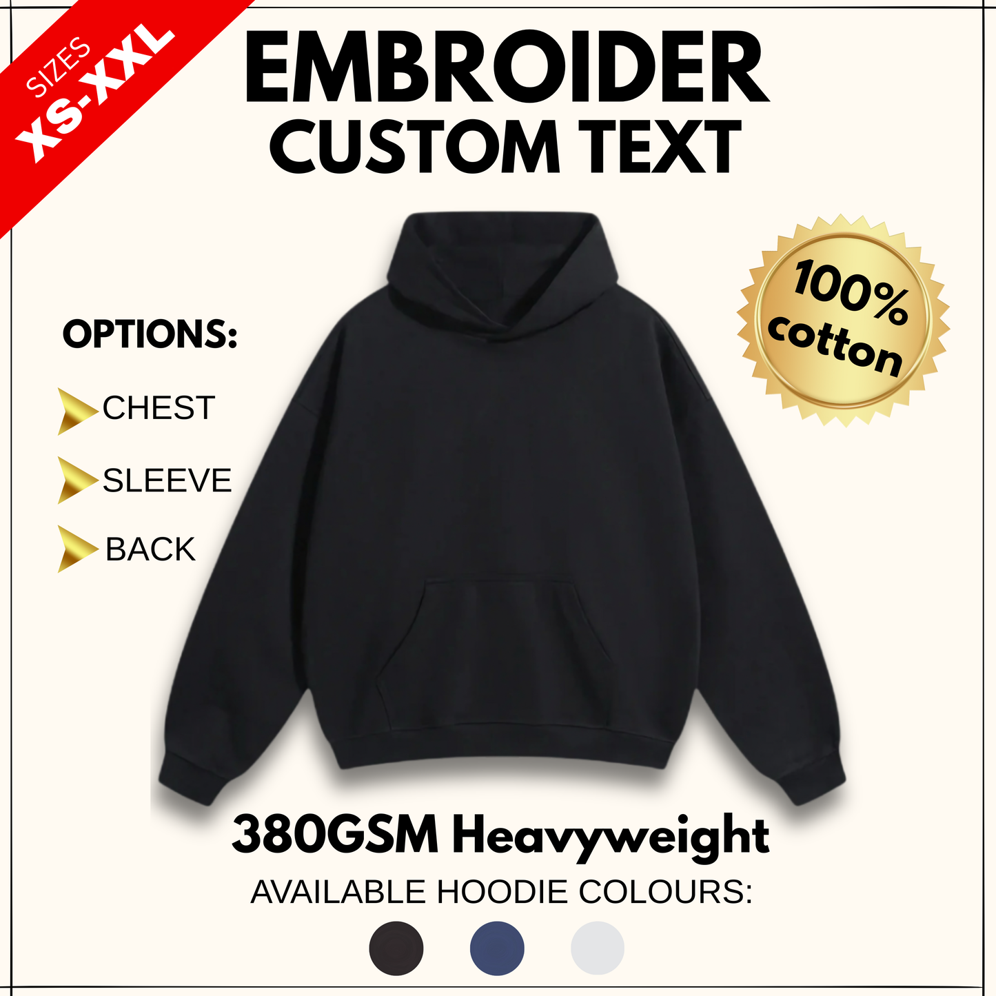 Custom Text Premium Hoodie