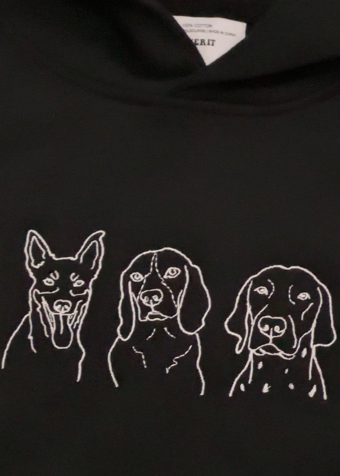 Custom pet portrait hoodie for dog mum, made in Melbourne