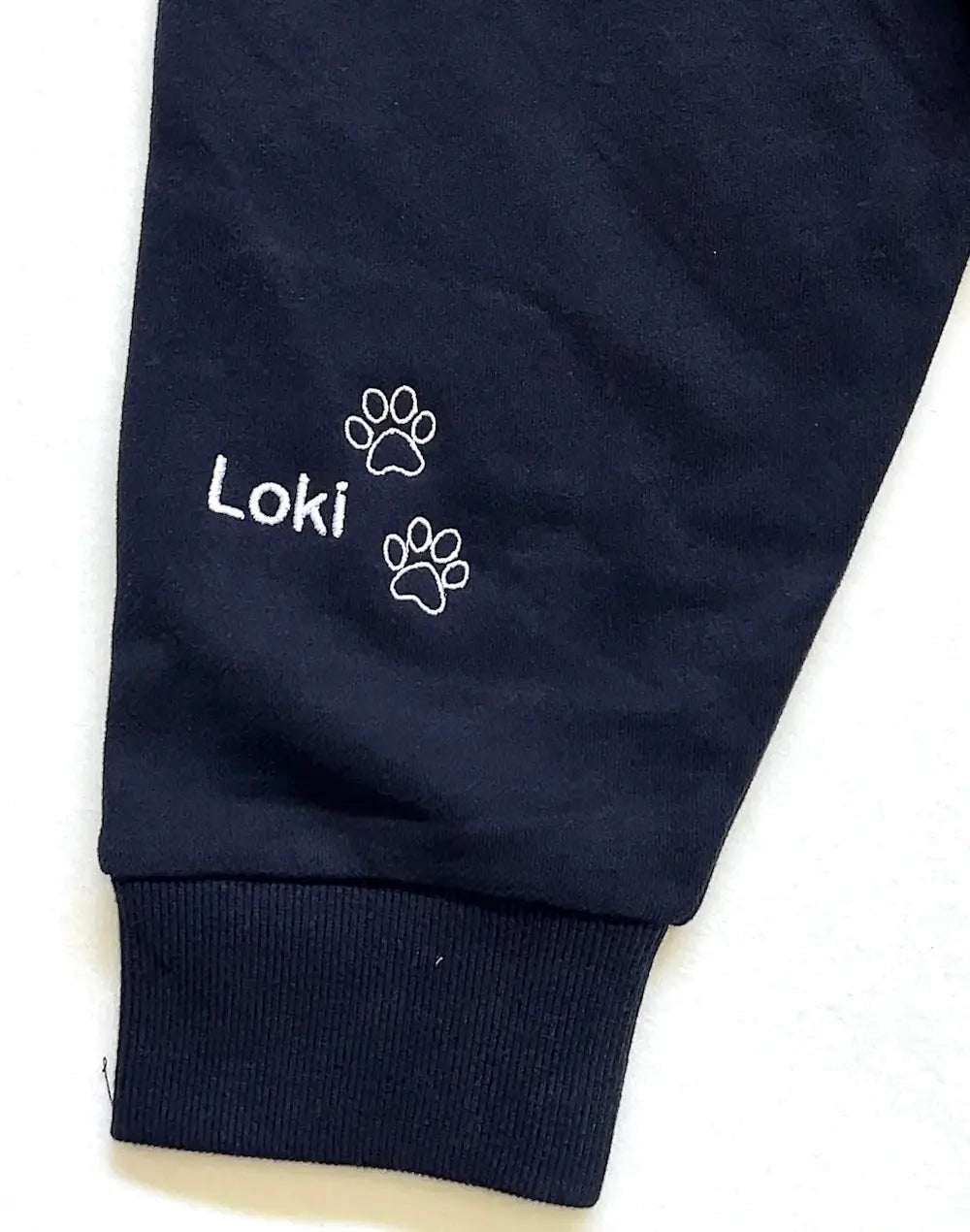 Custom embroidered pet jumper Australia — personalised dog portrait hoodie made to order in Melbourne, ships Australia-wide