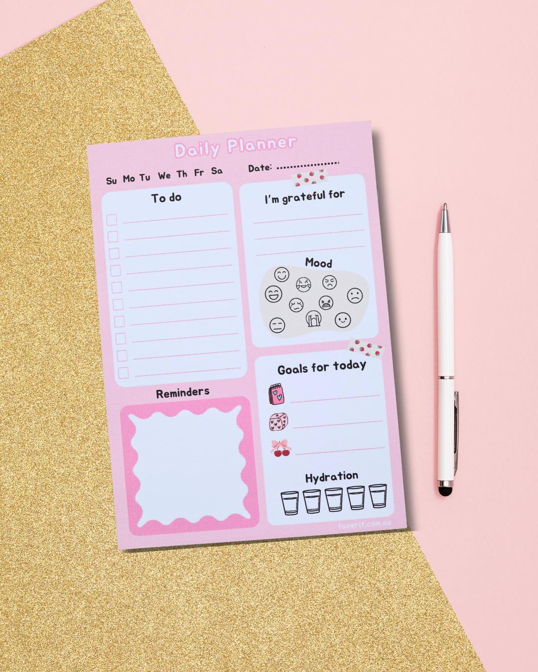 Pink Daily Planner Notepad