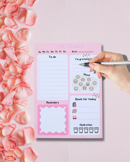 Pink Daily Planner Notepad