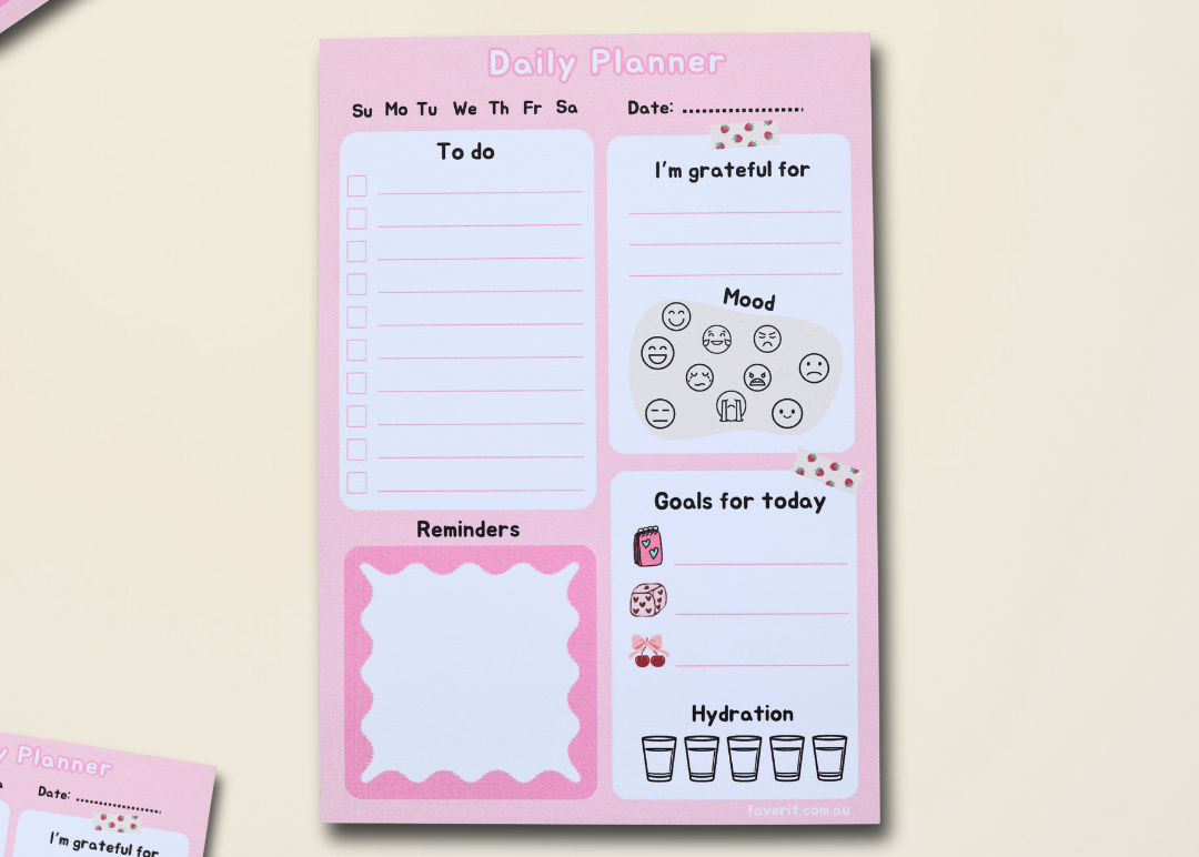 Pink Daily Planner Notepad